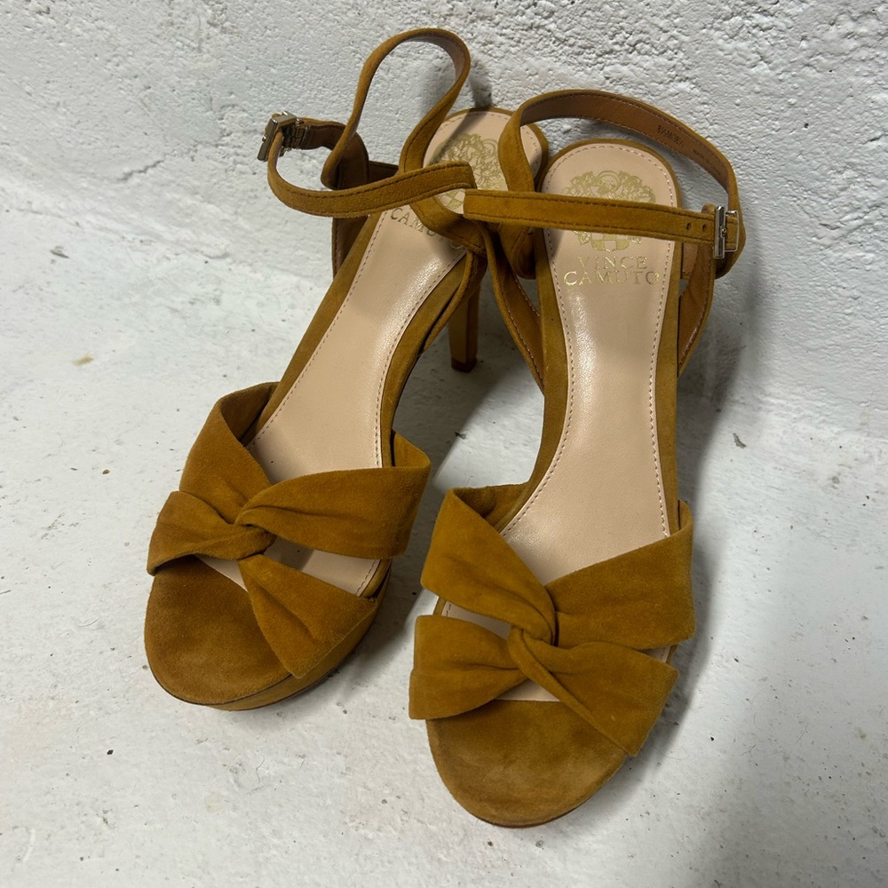 Vince Camuto Mustard Suede Heels